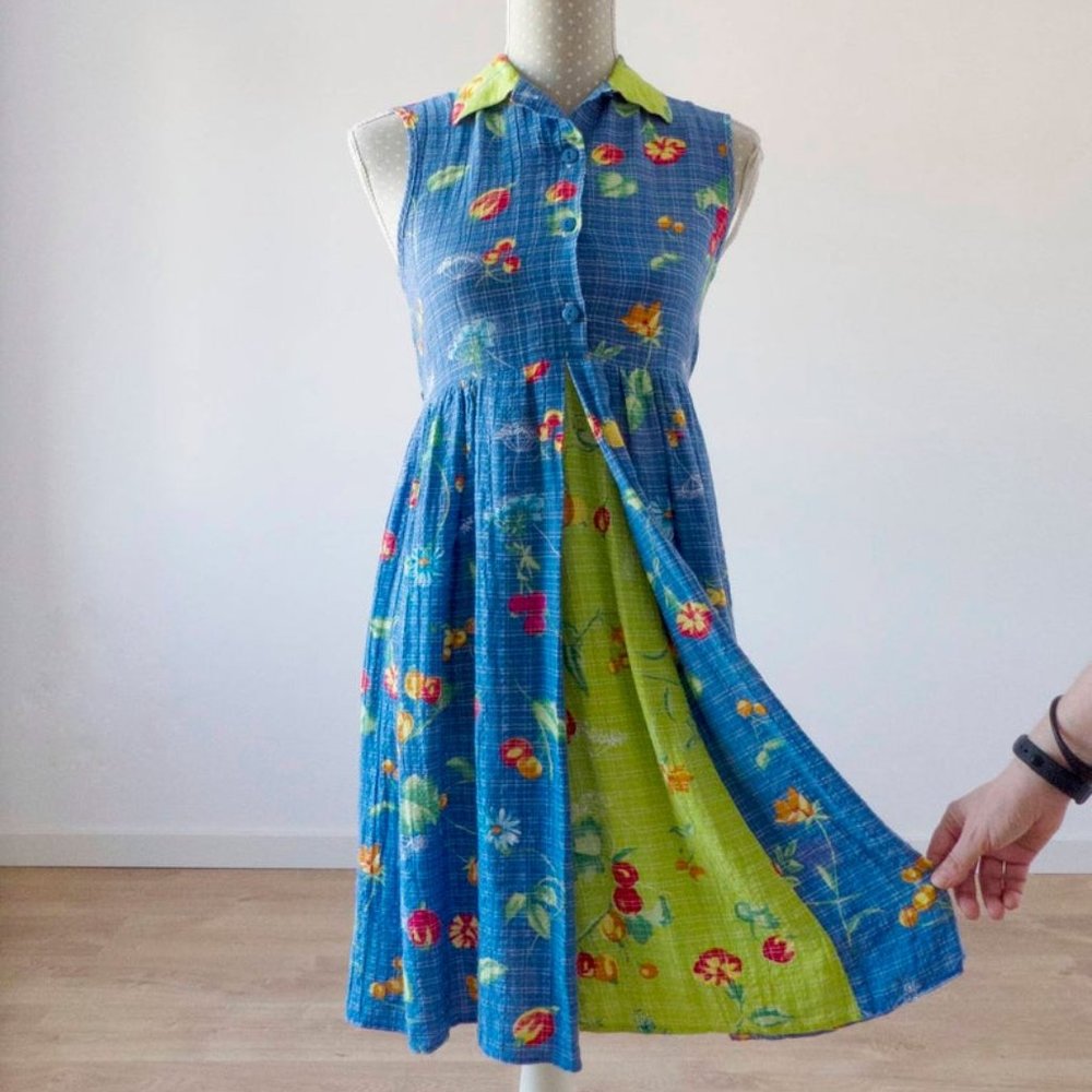 CLEARANCE Vintage 80s/90s Fruit Print Sundress XS/S